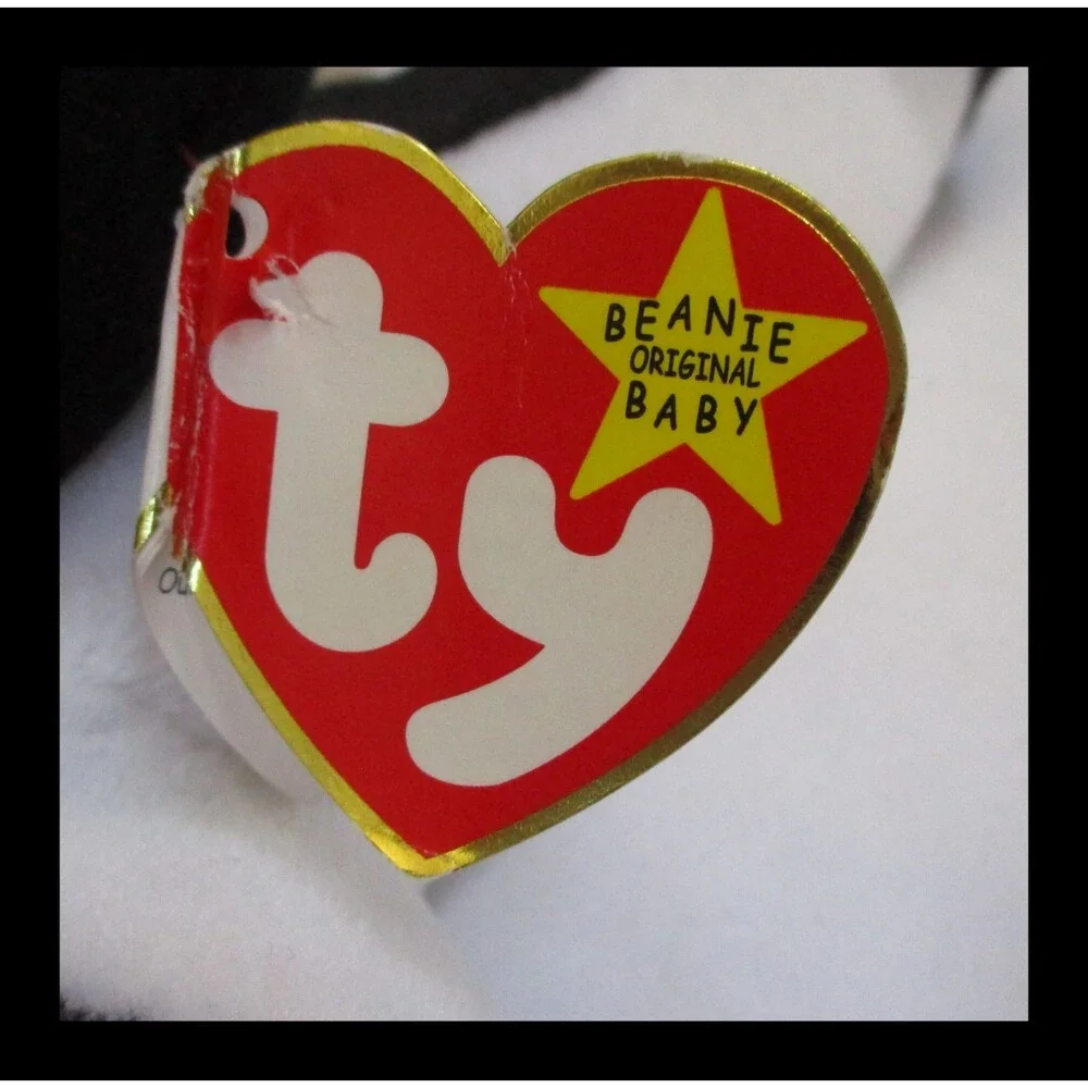 Ty Beanie Baby Waves The Black Whale 5th Generation PVC Filled WORN TAG